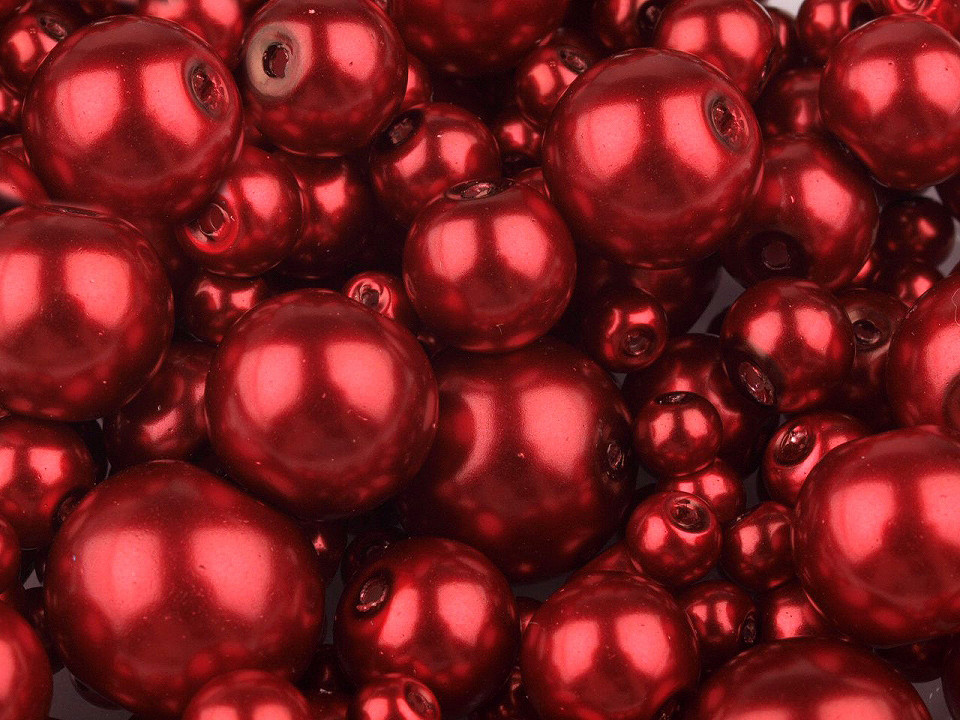 Perle sticlă lucioase, mix mărimi, ø4-12 mm - Violet (500 Grame)