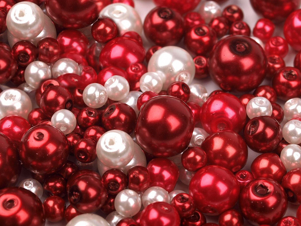 Perle sticlă lucioase, mix mărimi și culori, ø4-12 mm - Mix (50 Grame)