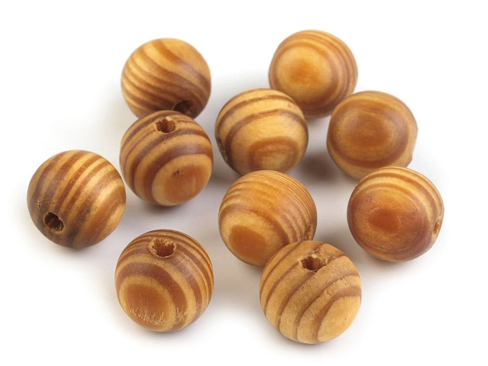 Mărgele din lemn strip, ø16 mm - Pin (100 Bucăți)