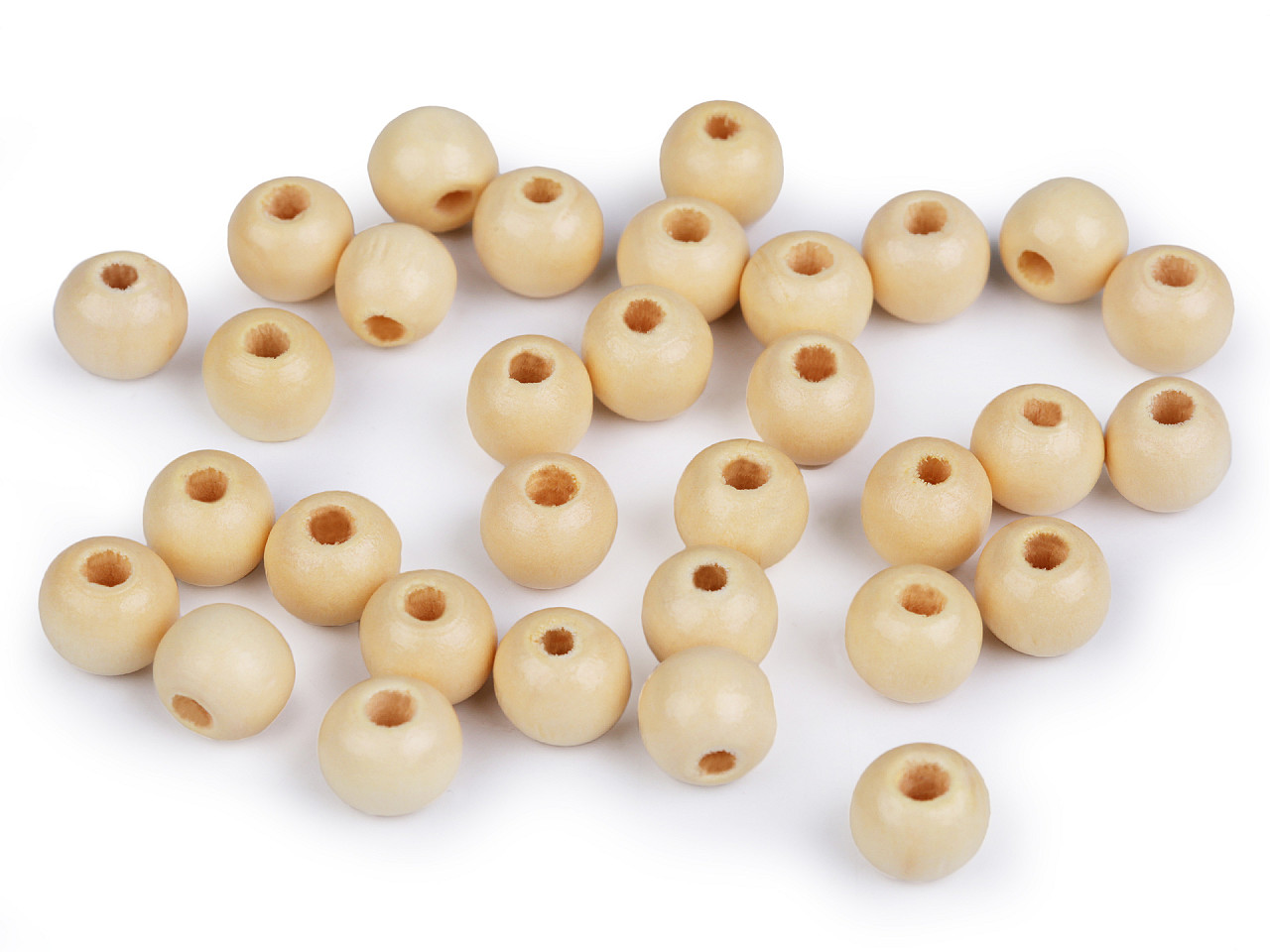 Mărgele din lemn, ø10 mm - Alb (1000 Grame)