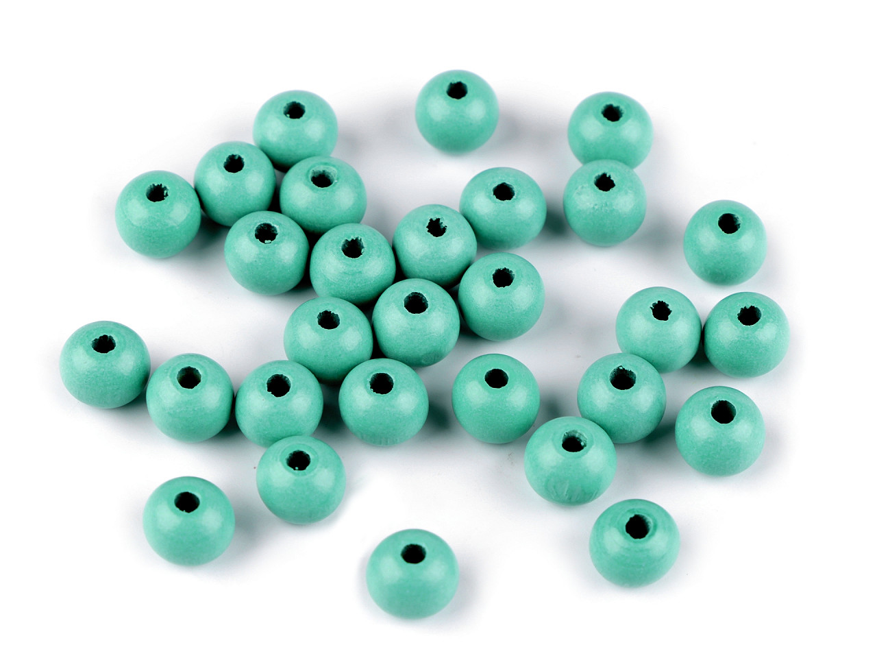 Mărgele din lemn, ø10 mm - Alb (1000 Grame)