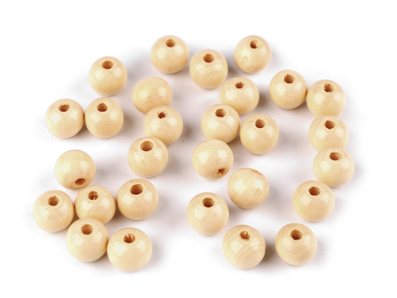 Mărgele din lemn, ø10 mm - Alb (1000 Grame)
