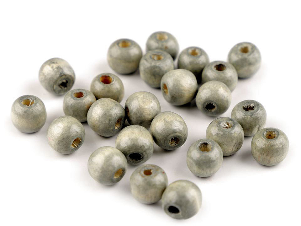 Mărgele din lemn, ø10 mm - Alb (1000 Grame)