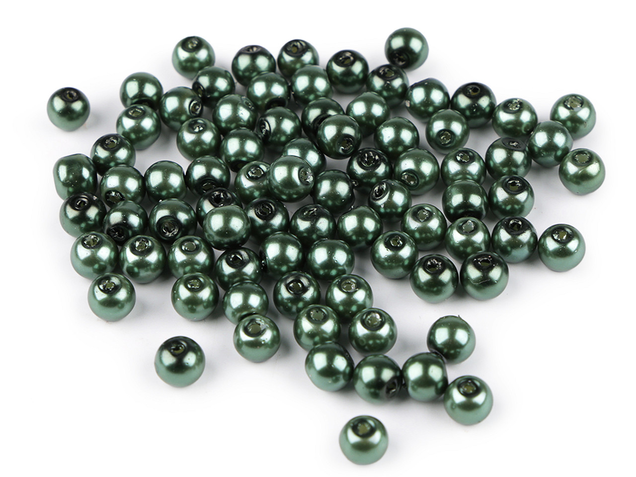 Perle sticlă lucioase, ø6 mm - Maro închis (50 Grame)