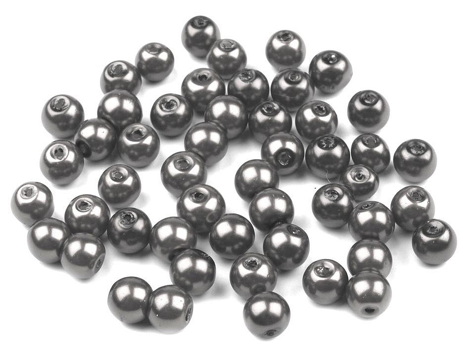 Perle sticlă lucioase, ø6 mm - Maro închis (50 Grame)