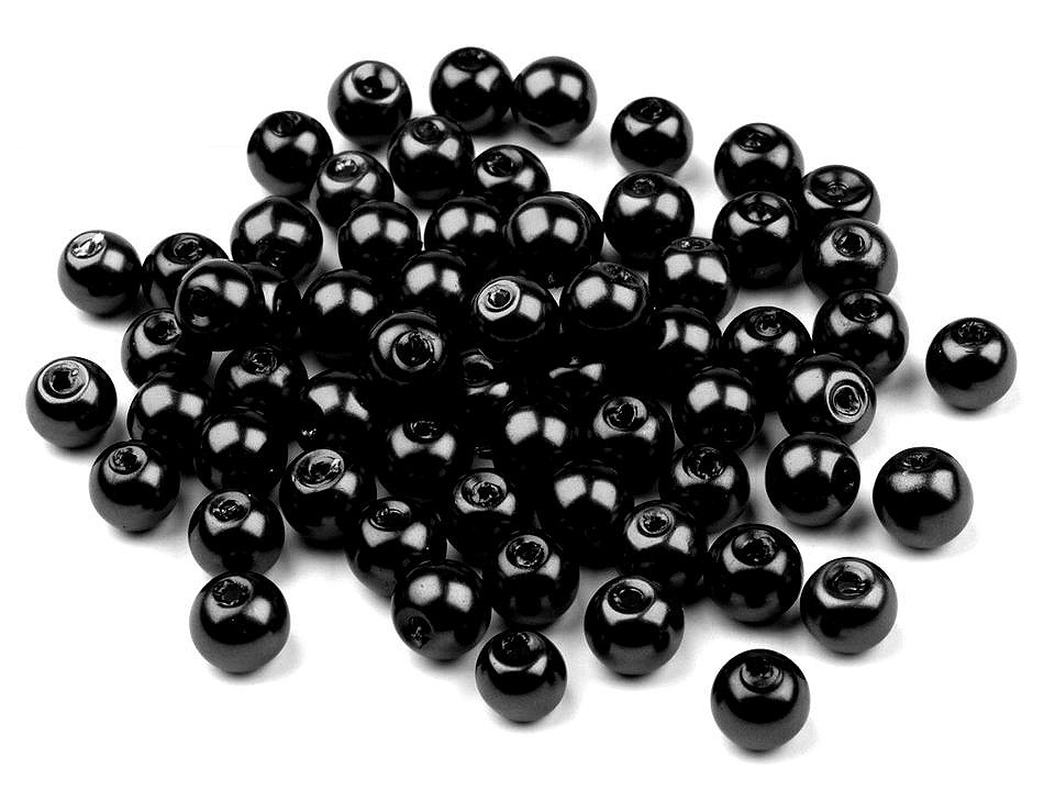 Perle sticlă lucioase, ø6 mm - Maro închis (50 Grame)