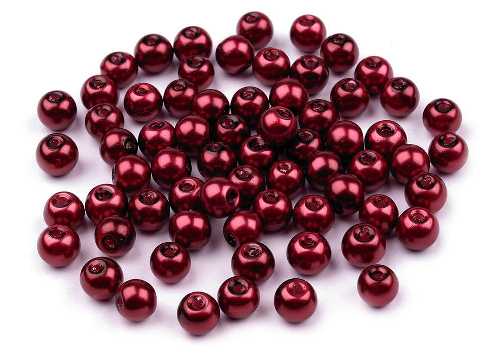 Perle sticlă lucioase, ø6 mm - Maro închis (50 Grame)