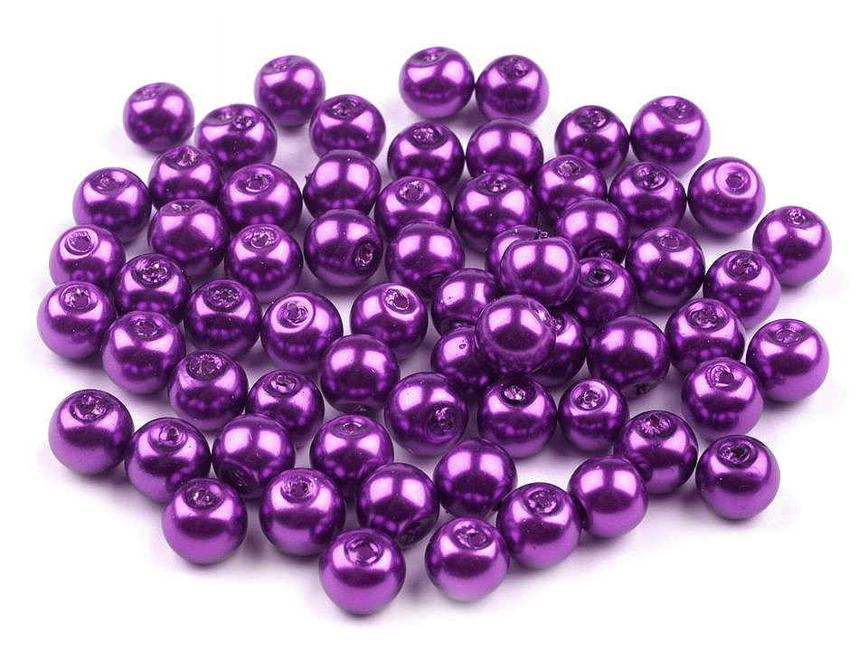 Perle sticlă lucioase, ø6 mm - Maro închis (50 Grame)