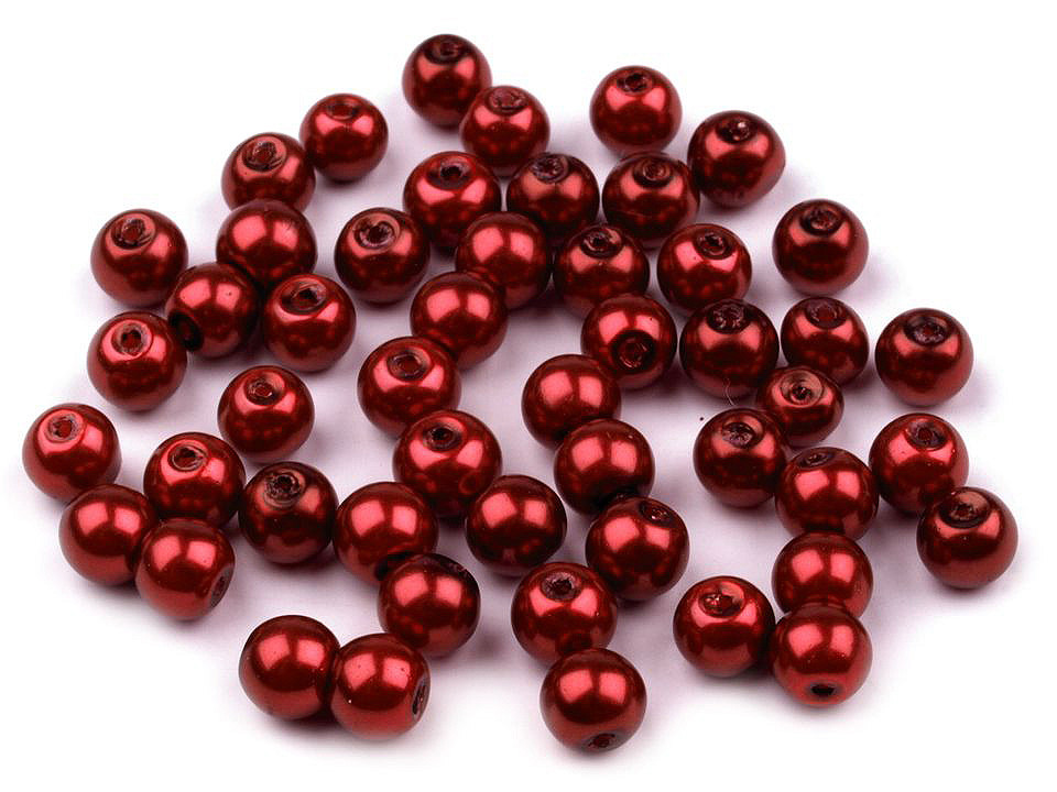 Perle sticlă lucioase, ø6 mm - Maro închis (50 Grame)