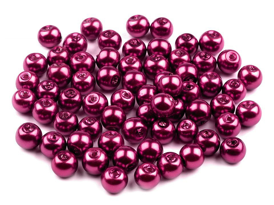 Perle sticlă lucioase, ø6 mm - Maro închis (50 Grame)