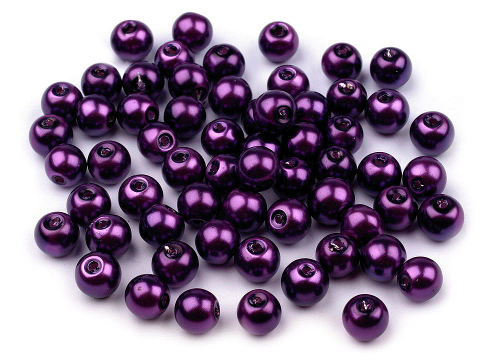 Perle sticlă lucioase, ø6 mm - Maro închis (50 Grame)