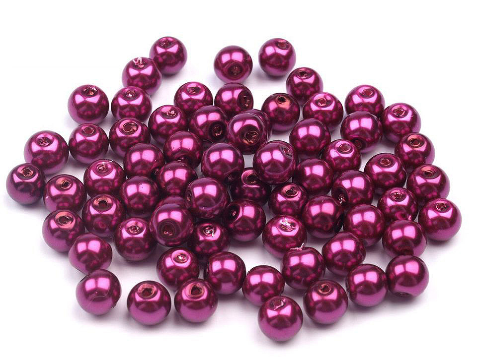 Perle sticlă lucioase, ø6 mm - Maro închis (50 Grame)