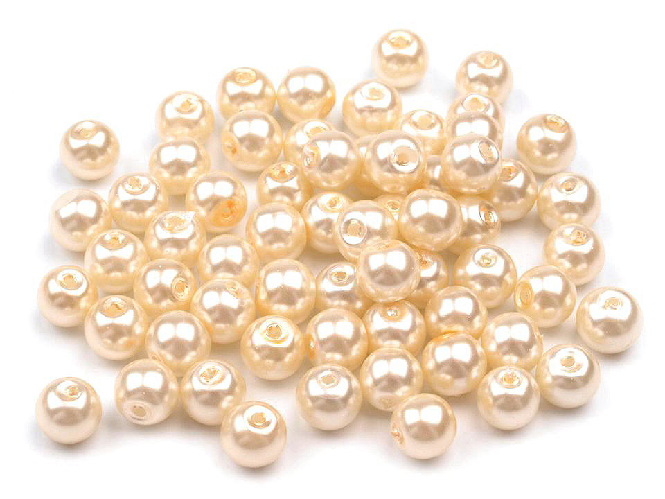 Perle sticlă lucioase, ø6 mm - Maro închis (50 Grame)