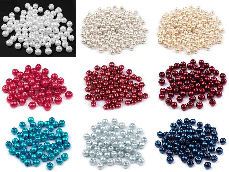 Perle sticlă lucioase, ø6 mm - Maro închis (50 Grame)