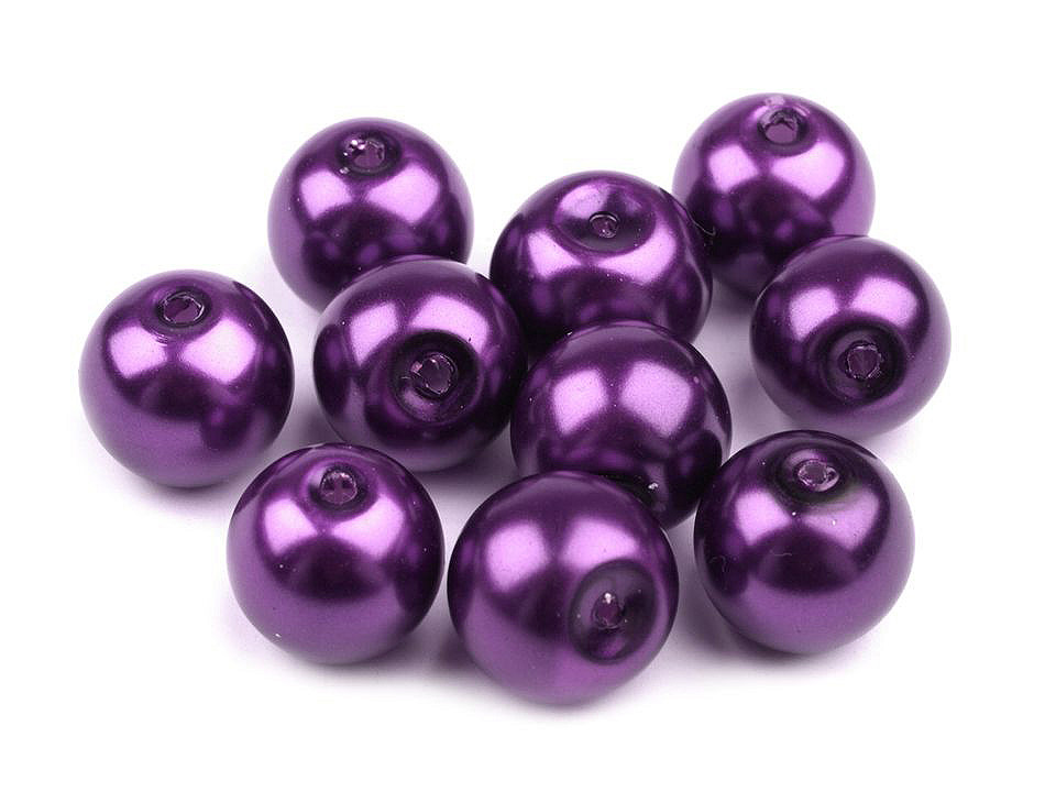 Perle sticlă lucioase, ø10 mm - Crem foarte deschis (50 Grame)