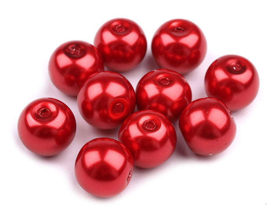 Perle sticlă lucioase, ø10 mm - Crem foarte deschis (50 Grame)