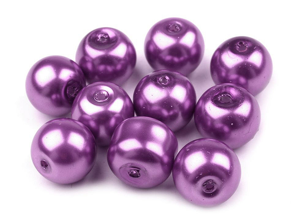 Perle sticlă lucioase, ø10 mm - Crem foarte deschis (50 Grame)