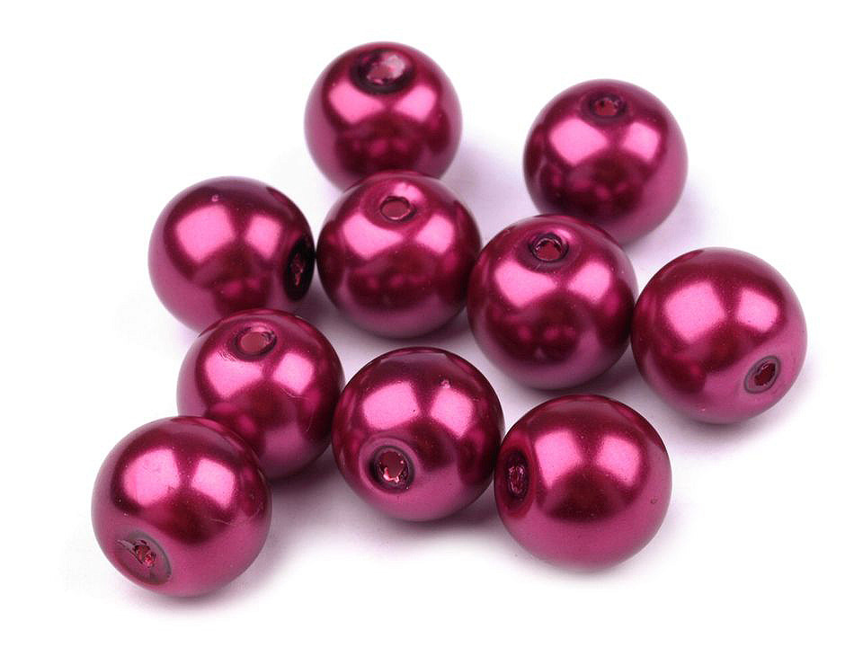 Perle sticlă lucioase, ø10 mm - Crem foarte deschis (50 Grame)