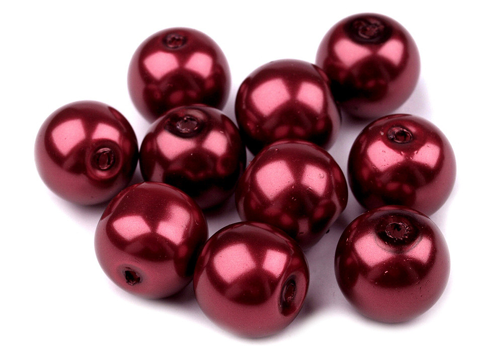 Perle sticlă lucioase, ø10 mm - Crem foarte deschis (50 Grame)