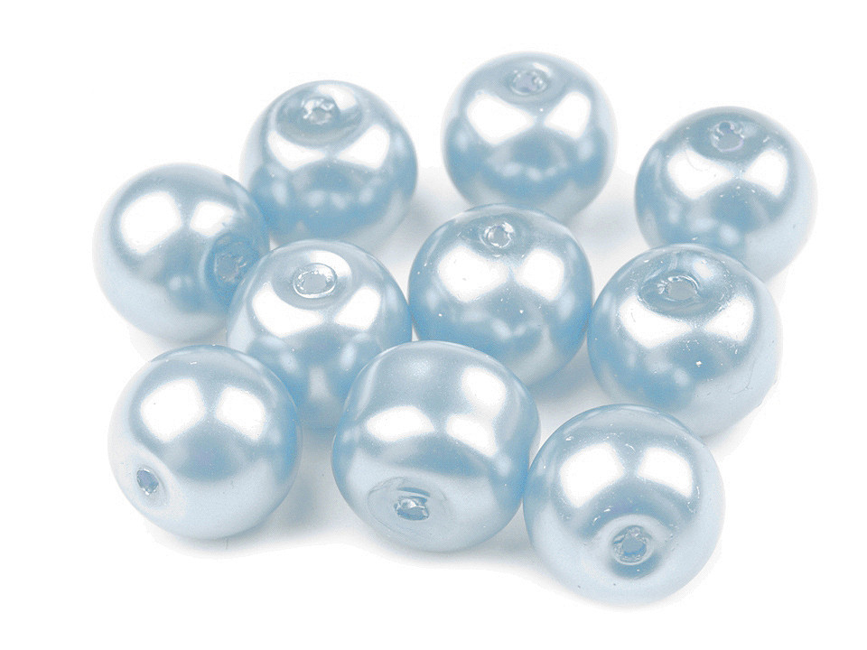 Perle sticlă lucioase, ø10 mm - Crem foarte deschis (50 Grame)