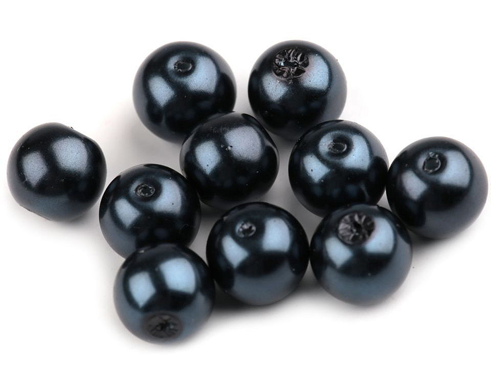 Perle sticlă lucioase, ø10 mm - Crem foarte deschis (50 Grame)