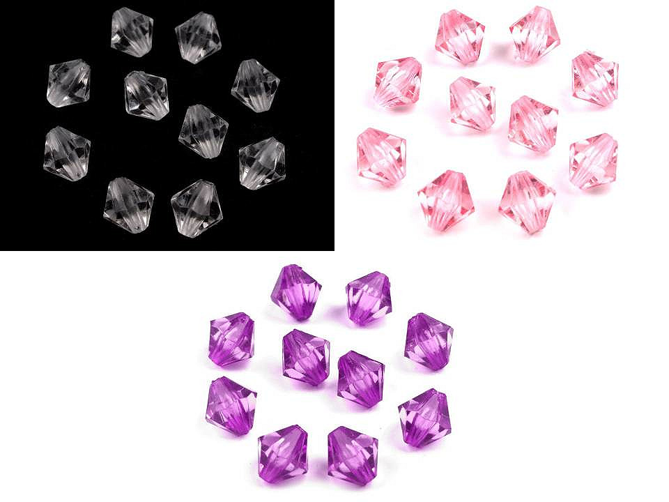 Mărgele plastic romboide sun, 8x8 mm - Transparent (300 Grame) Mărgele plastic romboide sun, 8x8 mm - Transparent (300 Grame)
