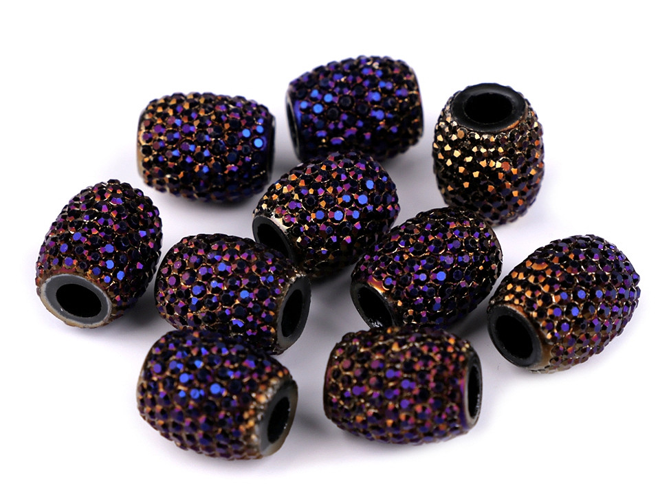 Mărgele ovale cu gaură mare, 13x15 mm - Alb (10 Bucăți)