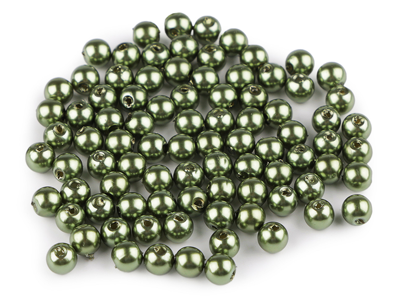 Perle plastic glance, ø6 mm - Verde mentă (500 Grame)