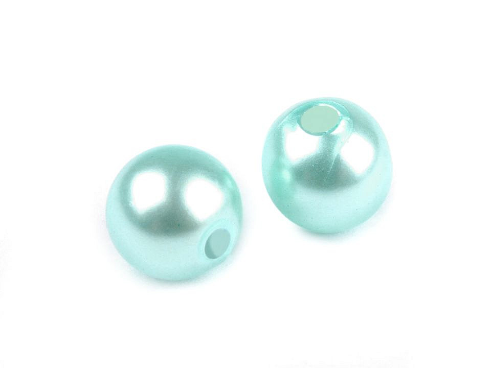 Perle plastic glance, ø6 mm - Verde mentă (500 Grame)