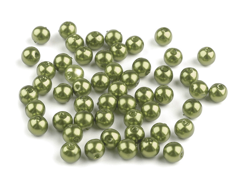 Perle plastic glance, ø6 mm - Verde mentă (500 Grame)