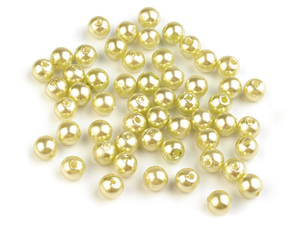 Perle plastic glance, ø6 mm - Verde mentă (500 Grame)