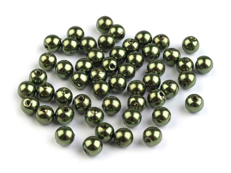 Perle plastic glance, ø6 mm - Verde mentă (500 Grame)