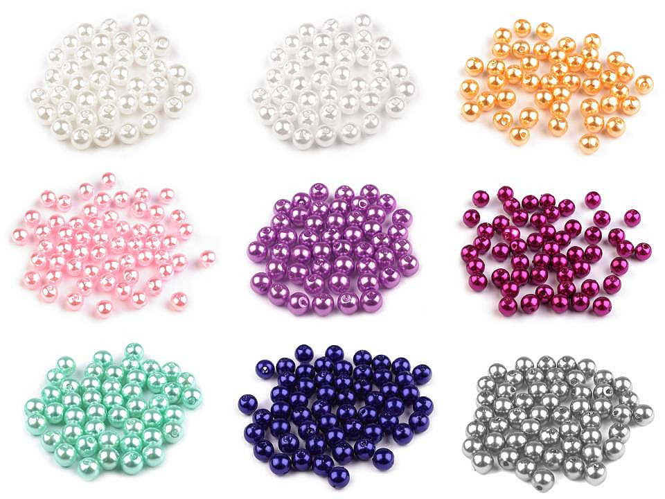 Perle plastic glance, ø6 mm - Verde mentă (500 Grame)