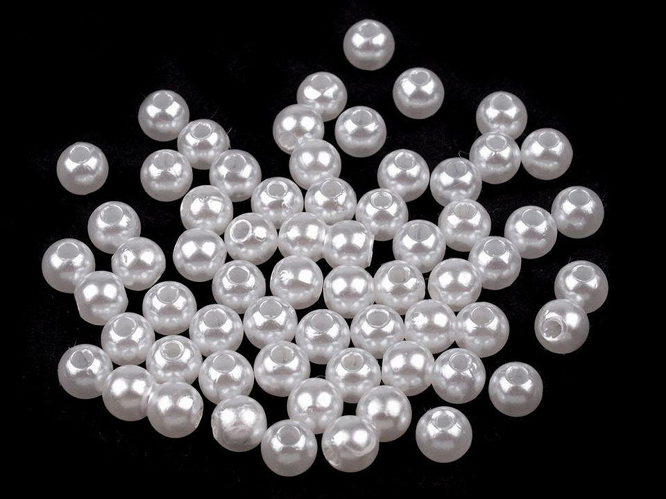 Perle plastic glance, ø5 mm - Alb (250 Grame) Perle plastic glance, ø5 mm - Alb (250 Grame)