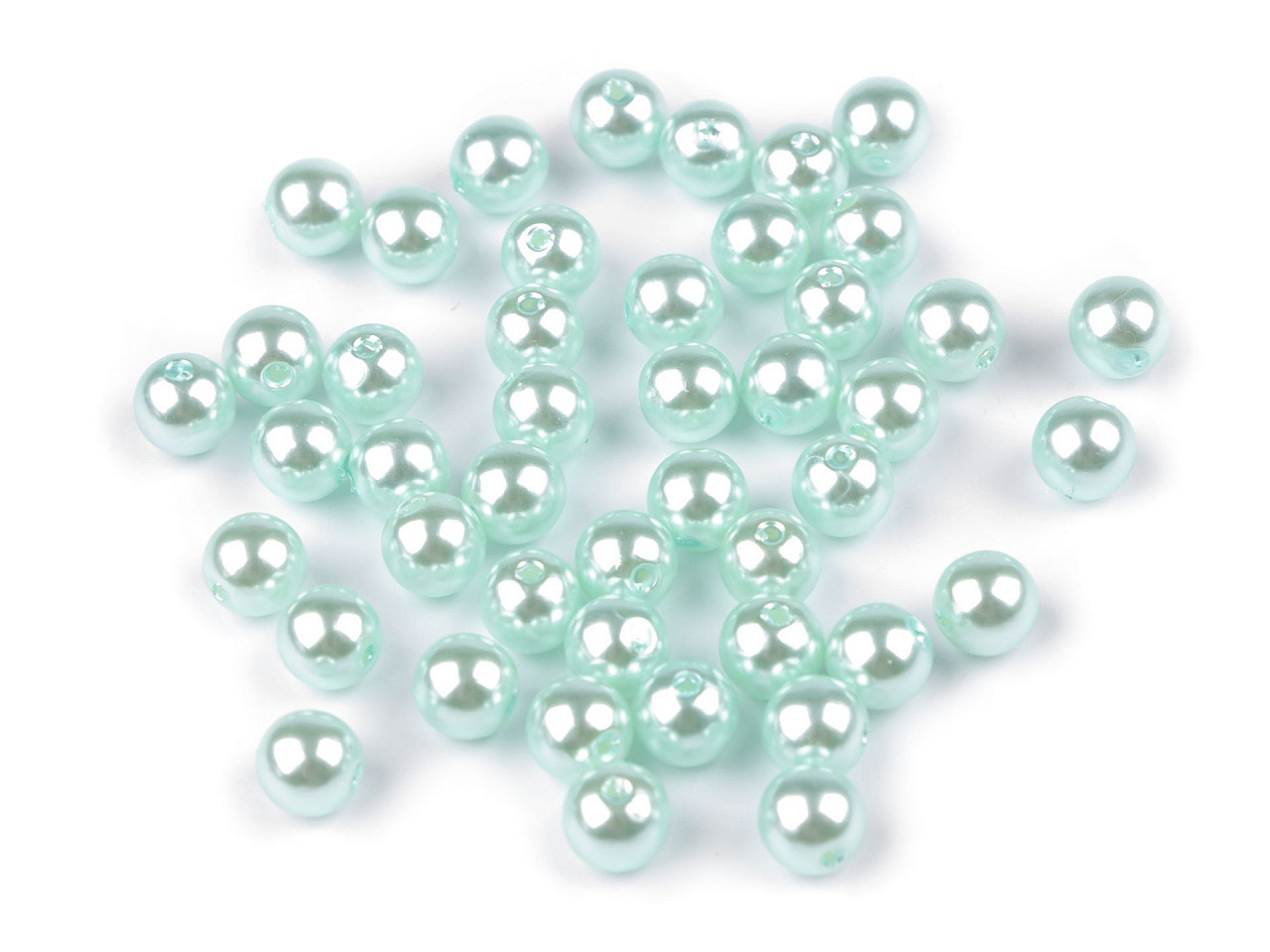 Perle plastic glance, ø8 mm - Roz (20 Grame)