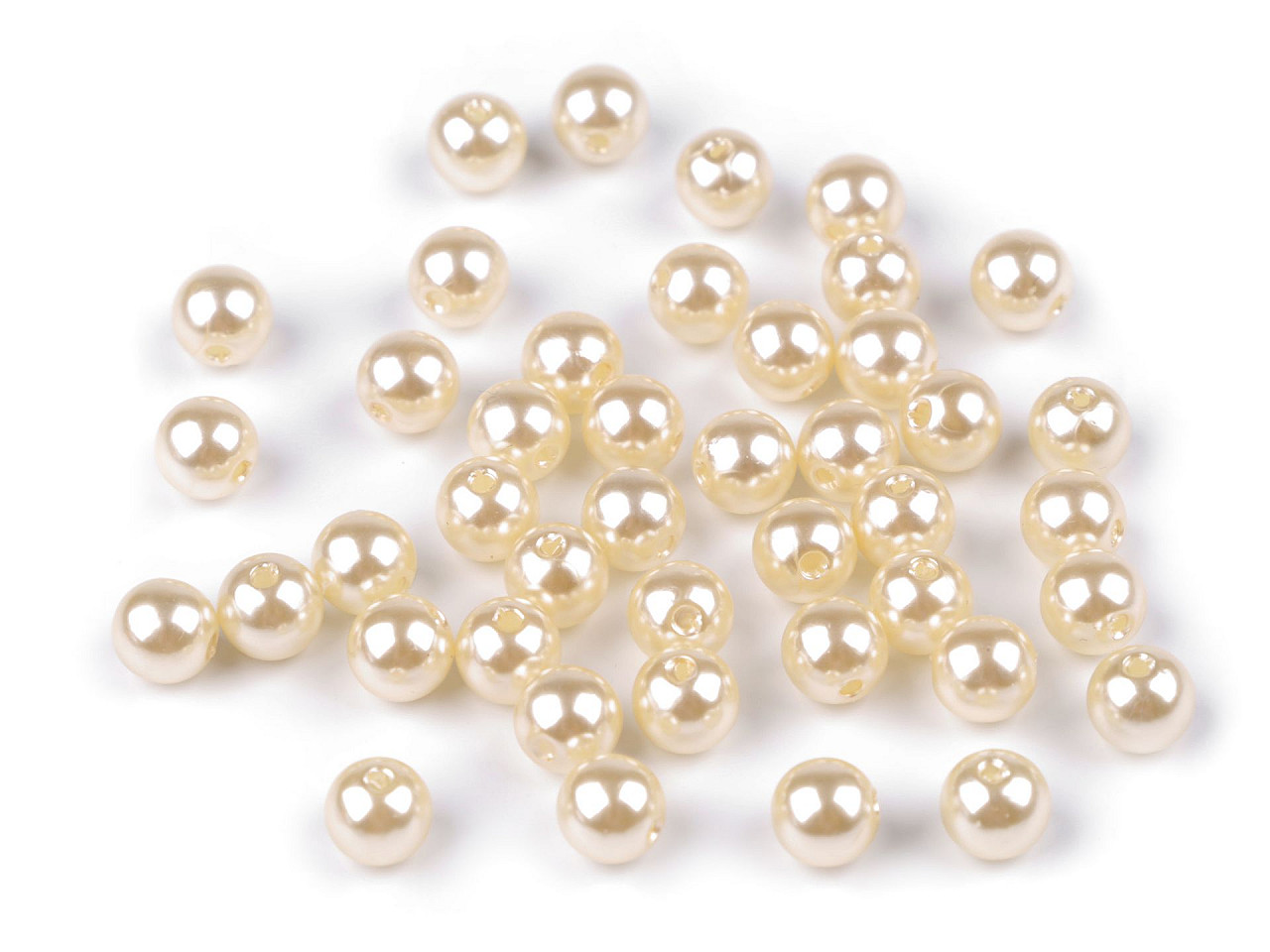 Perle plastic glance, ø8 mm - Roz (20 Grame)