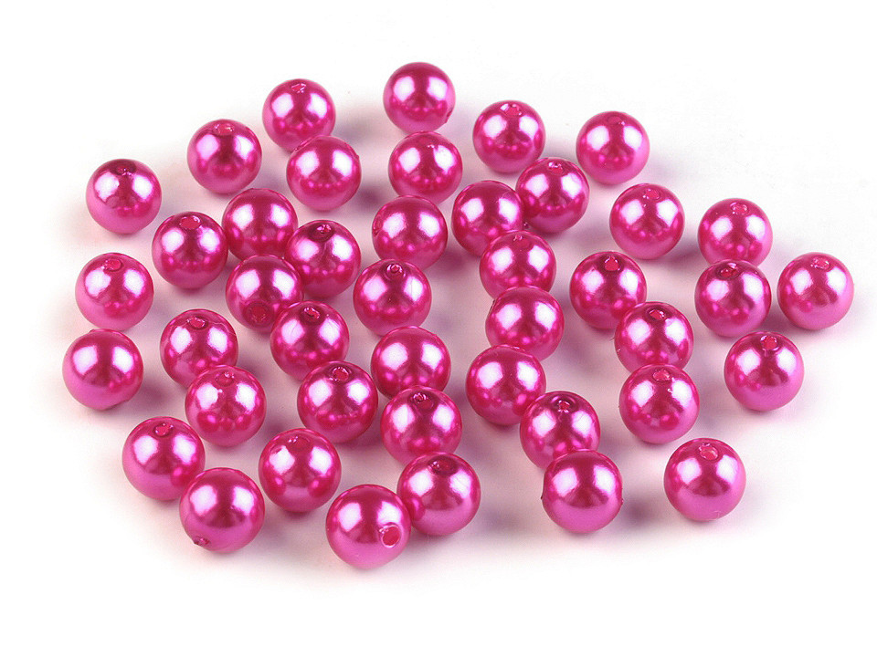 Perle plastic glance, ø8 mm - Roz (20 Grame)