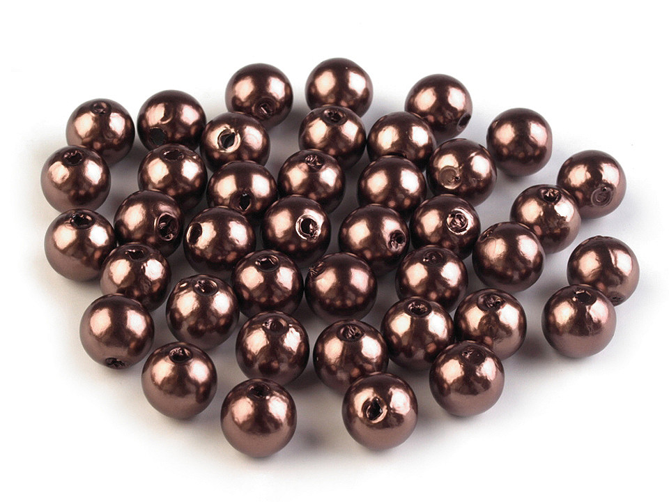 Perle plastic glance, ø8 mm - Roz (20 Grame)