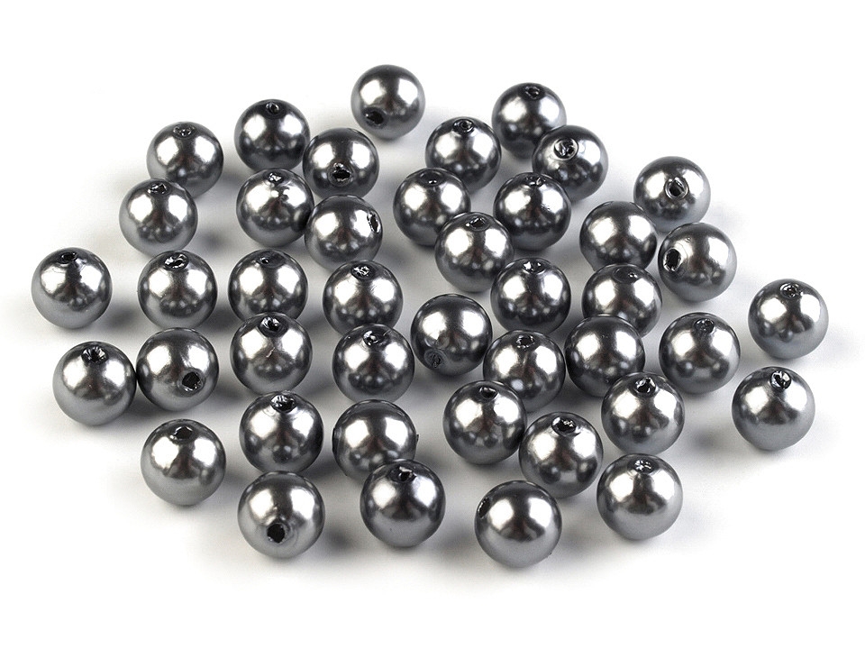 Perle plastic glance, ø8 mm - Roz (20 Grame)