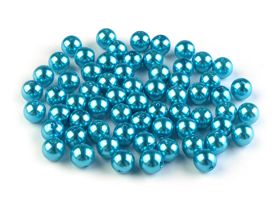 Perle plastic glance, ø8 mm - Roz (20 Grame)