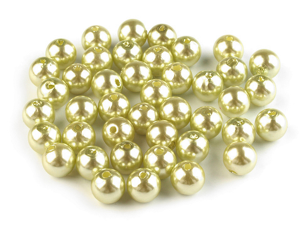 Perle plastic glance, ø8 mm - Roz (20 Grame)