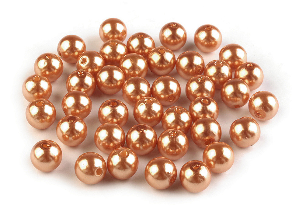 Perle plastic glance, ø8 mm - Roz (20 Grame)