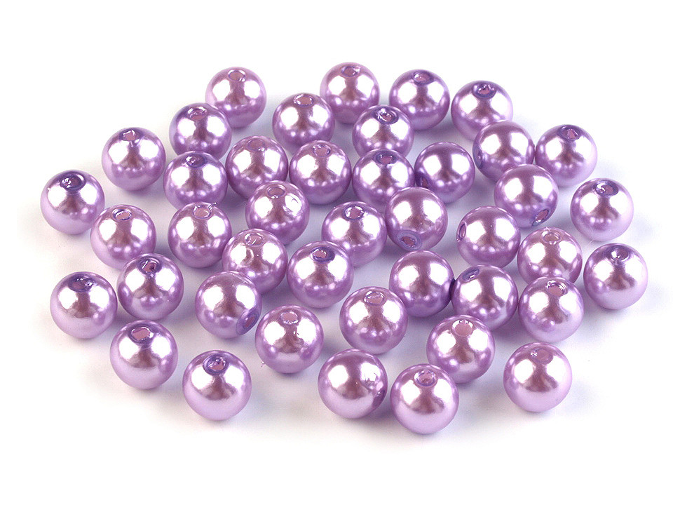 Perle plastic glance, ø8 mm - Roz (20 Grame)