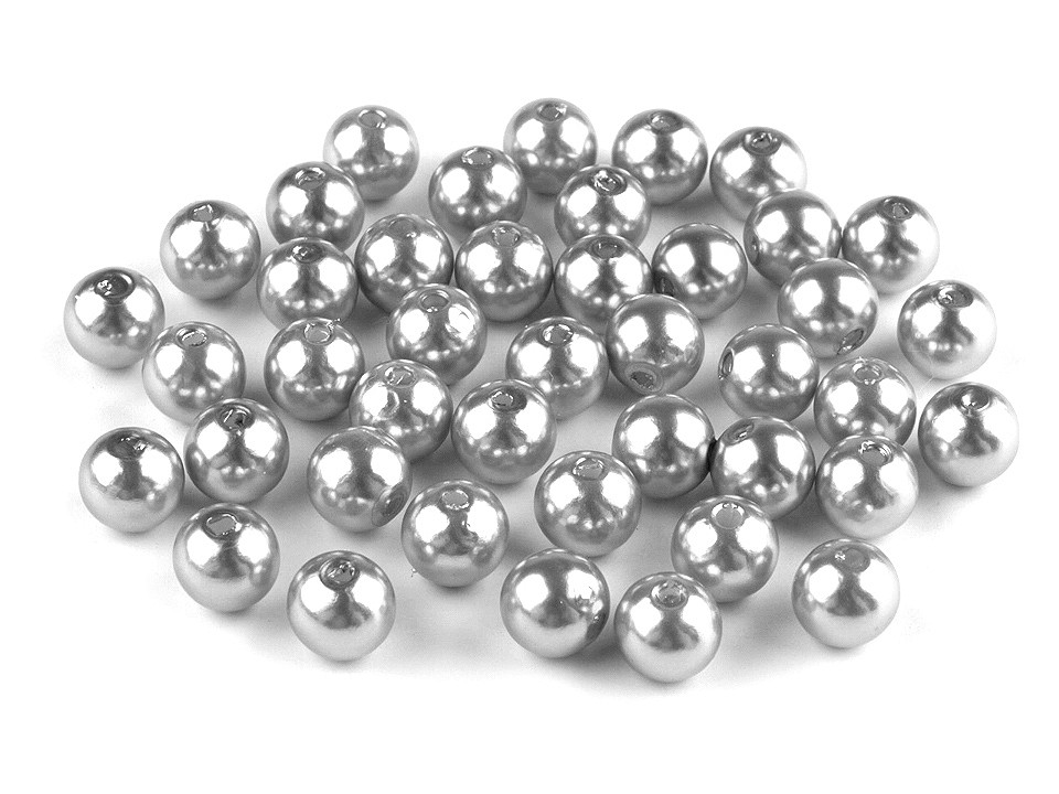 Perle plastic glance, ø8 mm - Roz (20 Grame)