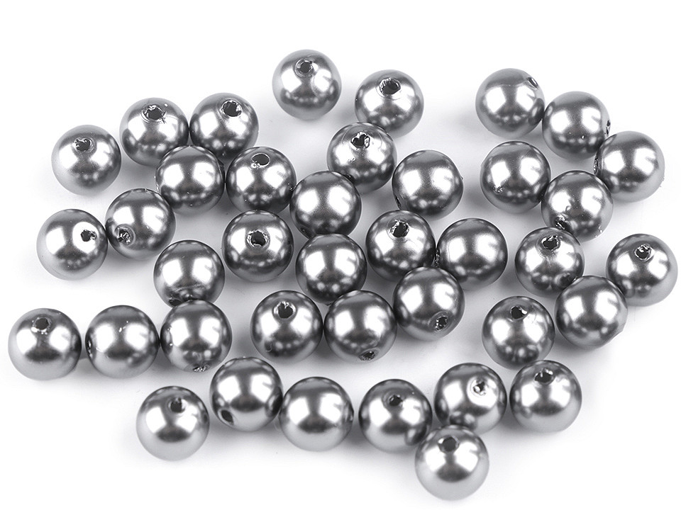 Perle plastic glance, ø8 mm - Roz (20 Grame)