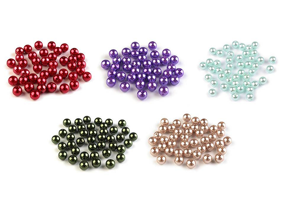 Perle plastic glance, ø8 mm - Roz (20 Grame)