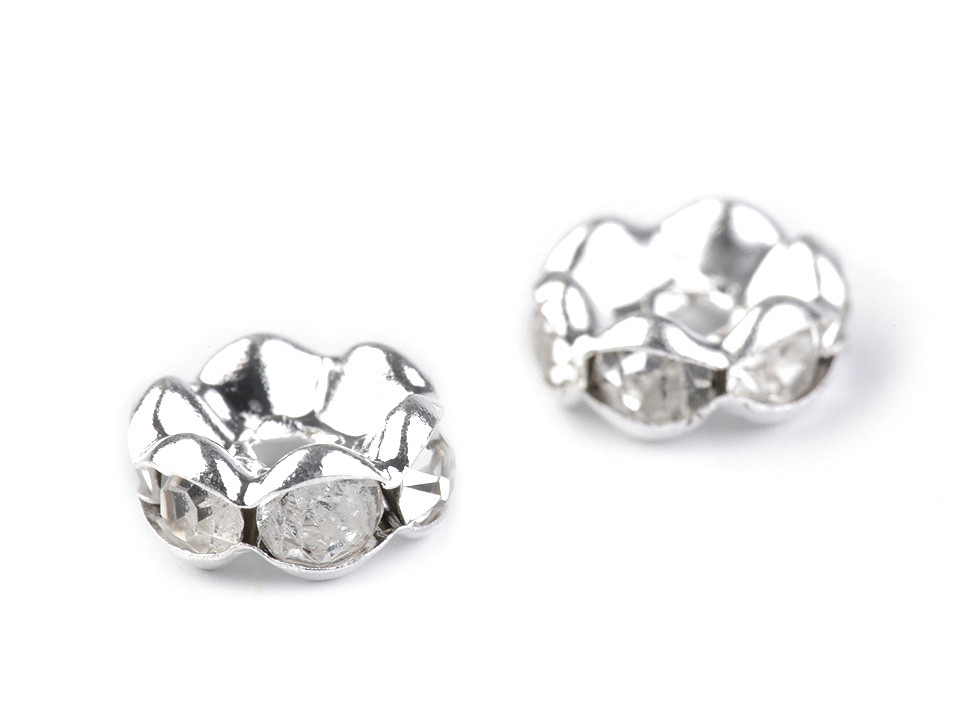 Mărgele / distanțiere cu strasuri, ø8 mm - Hyacinth (10 Bucăți)