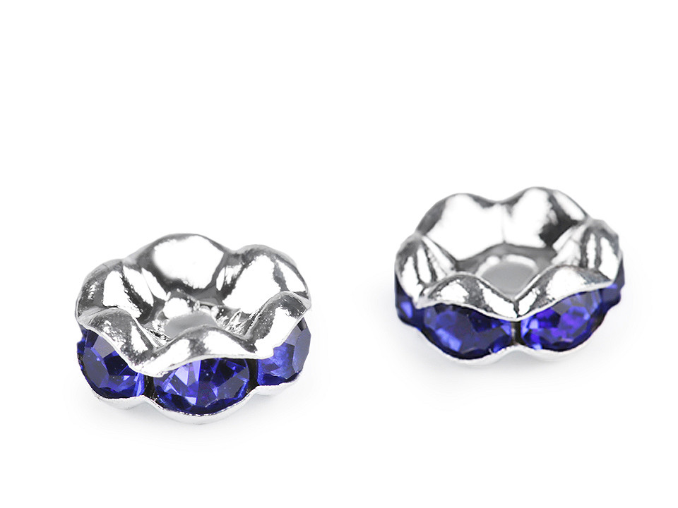 Mărgele / distanțiere cu strasuri, ø8 mm - Hyacinth (10 Bucăți)