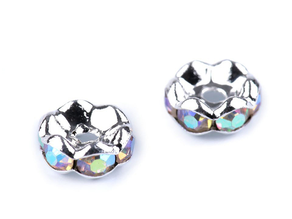 Mărgele / distanțiere cu strasuri, ø8 mm - Hyacinth (10 Bucăți)