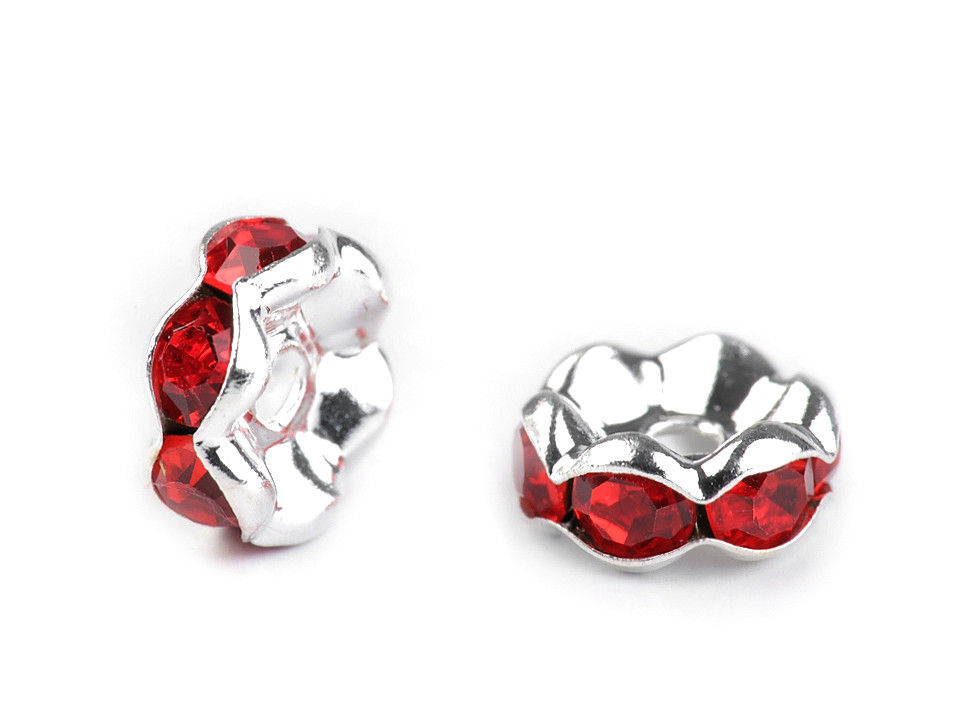 Mărgele / distanțiere cu strasuri, ø8 mm - Hyacinth (10 Bucăți)